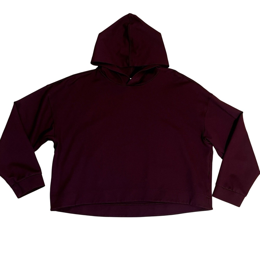 Madewell Ponte Hoodie Sweatshirt Women's Burgundy Size XL Activewear Athleisure